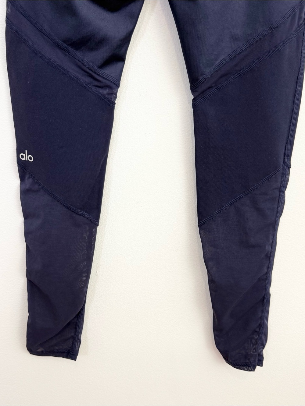 Alo Yoga High Waist Mesh Panel Leggings Navy Blue Size Small - Picture 4 of 6
